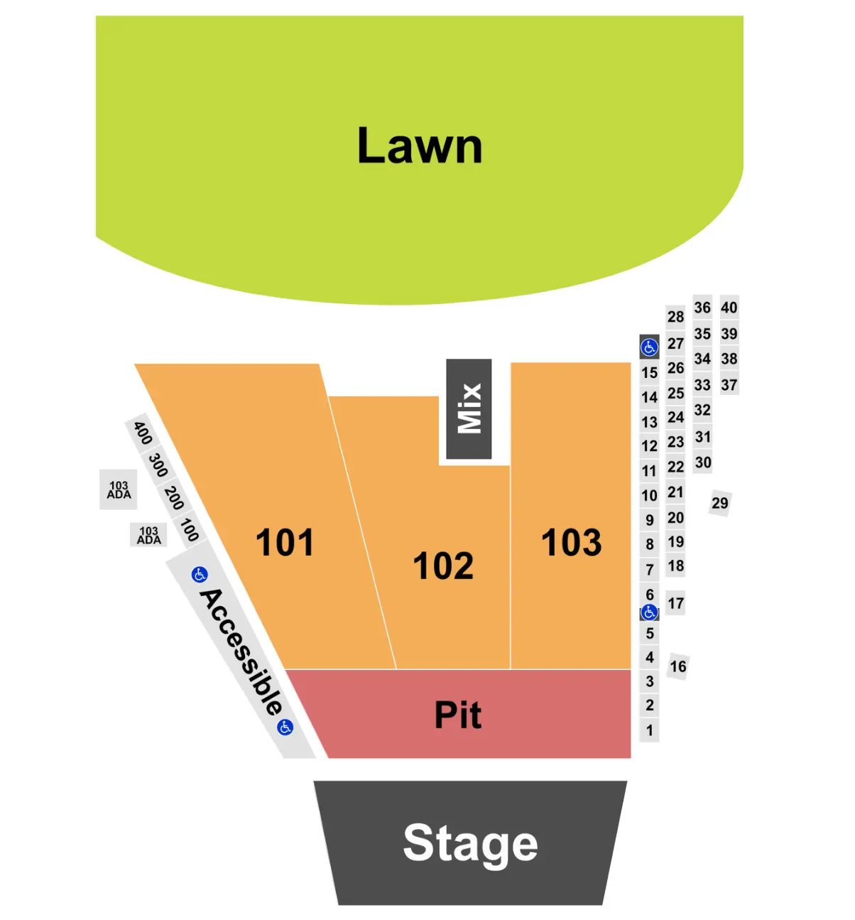 Live Oak Bank Pavilion Seating Chart